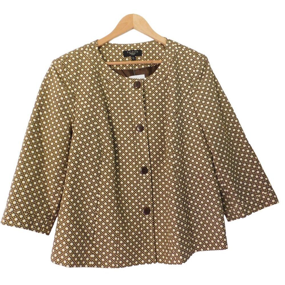 NEW Talbots Womens Blazer Jacket 3/4 Sleeves Swing‎ Lined Size 16W